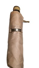 CELINE Umbrella Folding Gold Beige Tea Brown