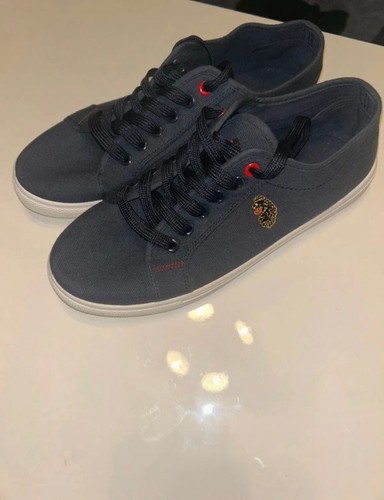 Luke 1977 canvas trainers navy - canvas,