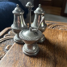 Silverplated cruet set and