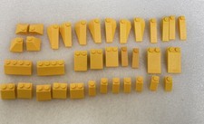 LEGO Slopes bricks / roof tiles x 36 yellow various sizes & angles, inc corners 