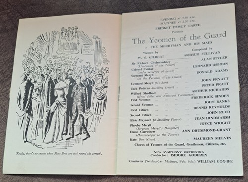 1956 oyly carte programme - d`oyly,
