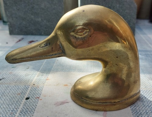 Vintage brass mallard duck - brass,