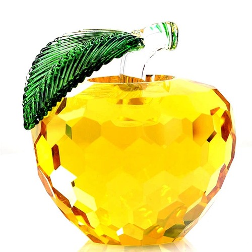 Crystal apple figurine - crystal,
