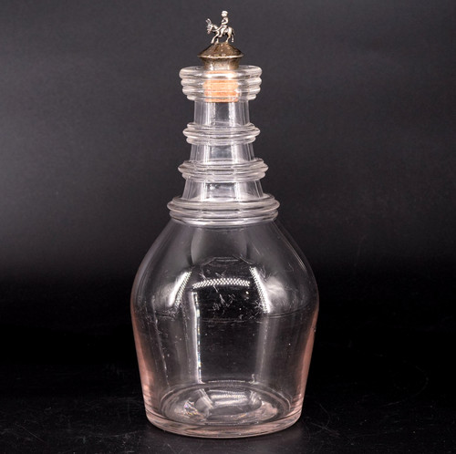 Atq 1880s blown glass decanter - glass,