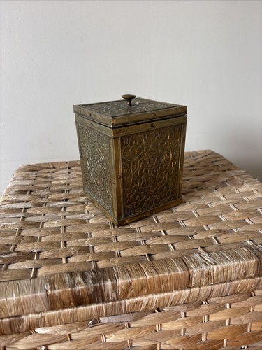 Vintage brass tea caddy - vintage,