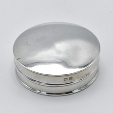 Antique George V Circular Solid Silver Snuff Box 1926 925