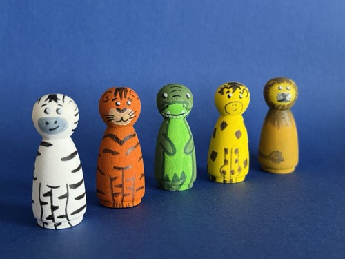 Hand painted wooden safari - hand,