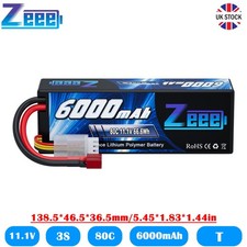 Zeee 3S Lipo Battery T 6000mAh 11.1V 80C for RC Car Drone Truck Airplane LKW