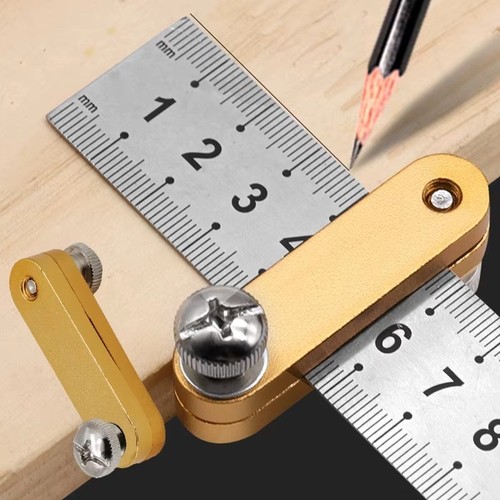 Steel ruler positioning - ruler, block