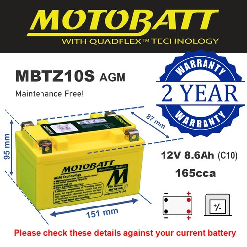 Mbtz10s motobatt quadflex agm - motobatt,