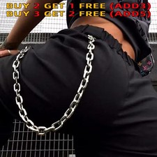 Men Women Silver Metal Wallet Chain Jeans Biker Rocker B Chunky Thick Y6I1 Z4N6