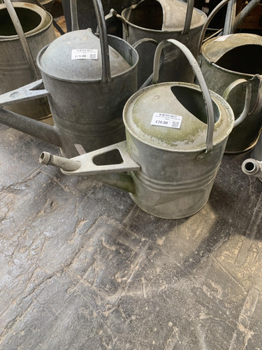 Vintage galvanised watering - galvanised,