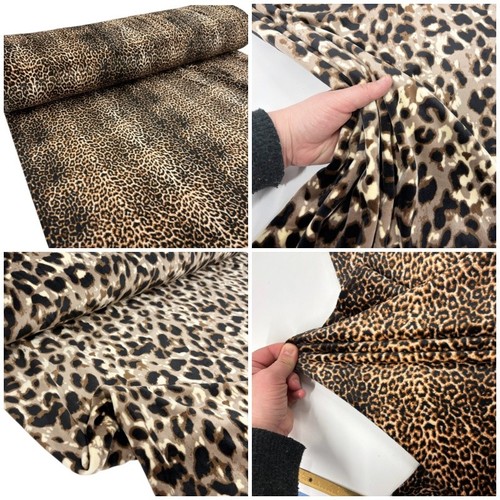 Leopard print velour fabric - leopard,