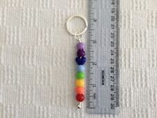 NHS key Home worker support Rainbow silver plated keyring bag pull Blue Heart 