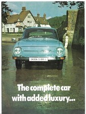 Skoda S100 L Saloon 1972-73 UK Market Foldout Sales Brochure