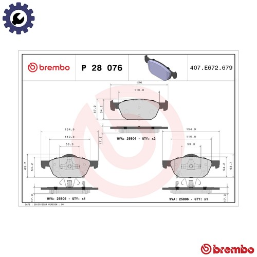 Brake pad set - disc,