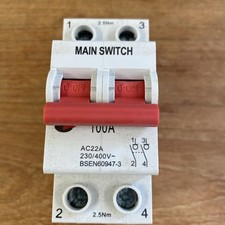 CGD 100 AMP DOUBLE POLE MAIN SWITCH DISCONNECTOR GMS1002P