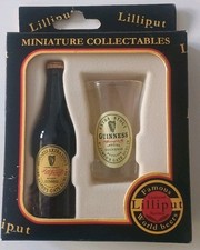 Guinness Extra Stout Miniature Bottle + Pint Glass Lilliput Famous World Beers