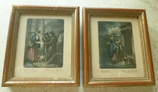 PAIR of VINTAGE SMALL GILT FRAMED GLAZED PRINTS "CRIES OF LONDON" PICTURES