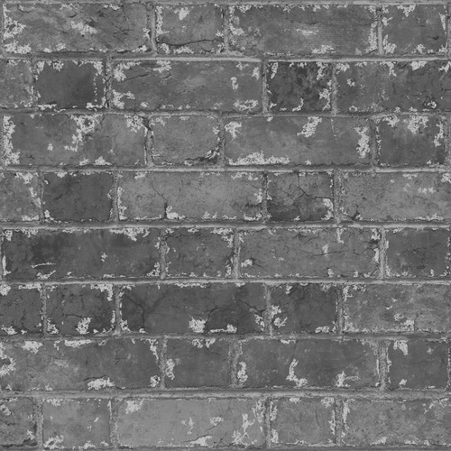 Black charcoal brick wallpaper - black,