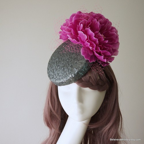 Silver hat purple - silver,