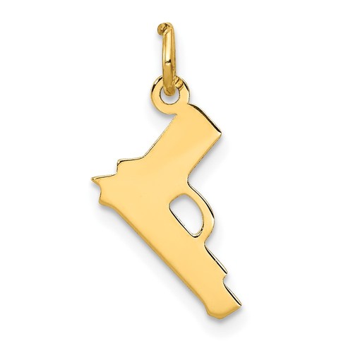 14k yellow gold pistol shape - 14k,