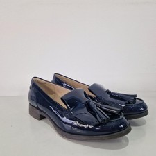 CLARKS Navy Blue Patent Slip