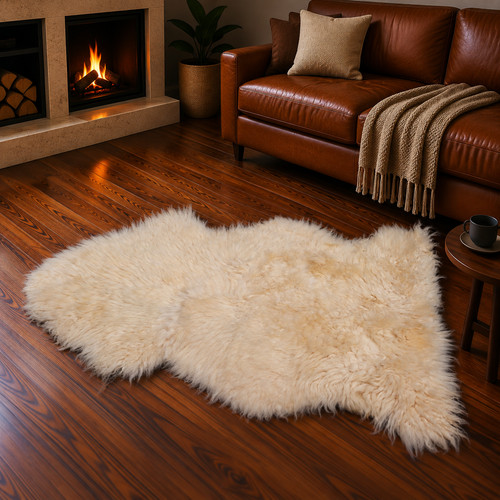 Genuine ivory sheepskin rug - genuine,