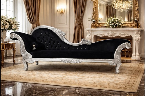 Large chaise sofa ornate - sofa,