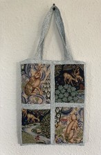 Patchwork William Morris rabbit fox and deer tote bag