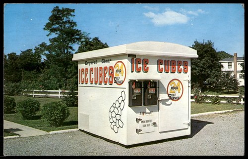 Vintage postcard ice - vintage, cube