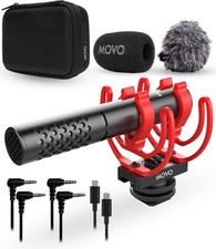 Movo X1-Mini Video Shotgun Mic for Camera - Supercardioid 3.5mm/USB-C Analog/Dig