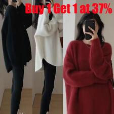 Womens Long Sleeves Ladies Oversized Cable Knitted Chunky Loose Fit Jumper Top