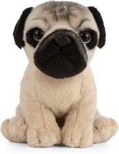 Living Nature Pug Puppy, Realistic Soft Cuddly Dog Toy, Naturli Eco-Friendly Pl