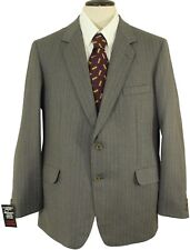 VINTAGE BRITISH DUNN & CO IRISH MENS 44" GREY/BROWN MIX STRIPED SUIT JACKET