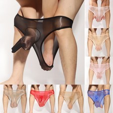 Men Shiny Silky Briefs Glossy