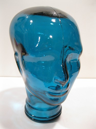 Glass head aqua blue life - head,