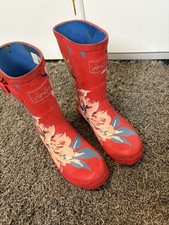 Joules Wellington Boots Size 4 Flowers