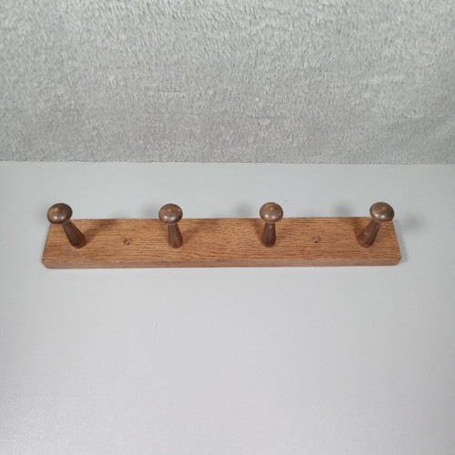 Solid oak wall mounted coat - solid,