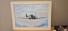 Original WWII RAF Spitfire Painting – No. 243 Squadron "SN-M", Signed