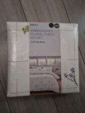 Next Embroidered Floral Check Bedset Double