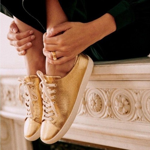 Sezane gold jack - sneakers, lace