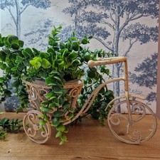 Vintage 60's Iron Scrolled Bicycle Planter Plant Pot Holder Boho Decor Retro