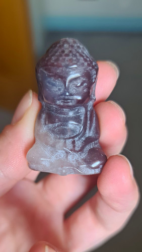 Fluorite small carved - fluorite, buddha