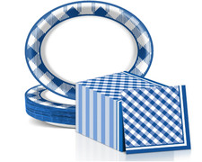 Gingham Oval Plates 11" &