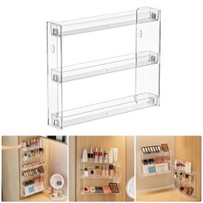 3-Tier Acrylic Nail Polish Rack Clear Wall Mounted Shelf Holder Display Storage