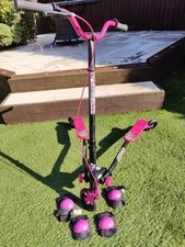  Scissor Folding Scooter - Pink  With Shin/Arm Pads