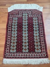 Antique Turkoman Rug, Geometric Kitchen Decor Rug, Handmade Wool Carpet Rug