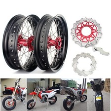 17" Supermoto Wheels Disks Adapter Kit For Honda CRF250R CRF450R CRF250X CRF450X