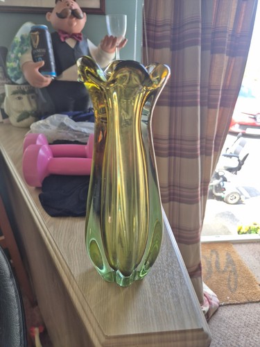 Heavy glass vase - heavy,